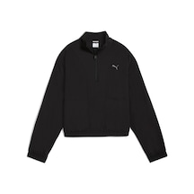 Puma Her Woven Half-zip Crew Kadın Yetişkin Sweatshirt Siyah
