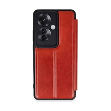 Uryport Oppo Reno 11f Kılıf Flip Cover - Kırmızı