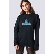 Castlevania Pixel Logo Baskılı Siyah Kadın Sweatshirt
