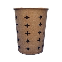 Only My Cup Desenli Kraft 7 Oz Karton Bardak 50'li Paket Kahverengi