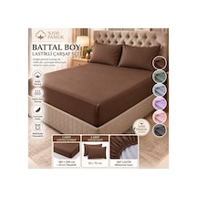 Slc Home%100 Pamuk Kumaş 180 X200 Cm Battal Boy Lastikli Çarşaf +2 Adet Yastık Kılıfı Kahverengi - 939447493 Kahverengi