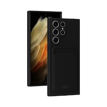 Samsung Uyumlu Galaxy S24 Ultra Kılıf Kelvin Kartvizitli Silikon Siyah