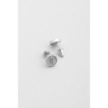 Minimal Sedef 18 Ayar Beyaz Altın Kaplama Gümüş Küpe Beyaz