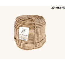 Jütburada Jüt Halat 6 Mm 20 Metre Hasır Dekor Süsleme İp