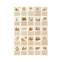 Vintage 30 Günlük Alışkanlık Takip Habit Tracker Sticker Seti - 175 Adet Çıkartma - A4 Parlak Kuşe Çok Renkli