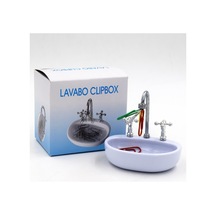 1 Adet Lavabo Şeklinde Ataç Kutusu Masa Düzenleyici Plastik Organizer, Ofis Paperclip Box, Küçük Saklama Kutusu