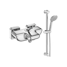 Eca Novita Banyo Bataryası + Eca Logica Sürgülü Üst Takımı Duş Seti Krom