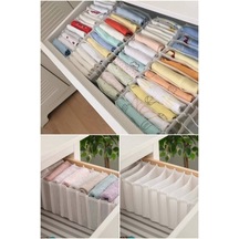 Medium 11 Gözlü Çekmece Içi Düzenleyici Organizer 16 X 40 X 12 Kumaş Beyaz Diğer