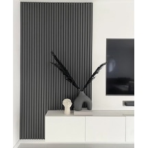Winpanel Dekoratif Ahşap Duvar Paneli Antrasit Renk 60x240cm .