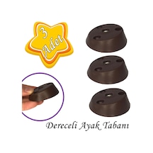 3 Adet Dereceli Ayak Tabanı Kahverengi Mobilya Masa Sehpa Ayağı Bağlantı Aparatı Açılı Plastik