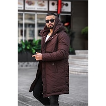 Kapşonlu Erkek Uzun Mont 001