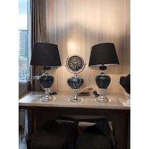 2'li Abajurlu Saatli Set Dekoratif Analog Saat - Yeşil Yeşil