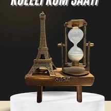 Retro Eyfel Kulesi Ve Kum Saati Dekoratif Ahşap Görünümlü Masa Biblosu 92374576