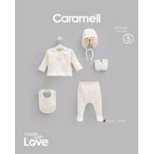 Caramell Very Nice 5'li Hastane Çıkışı Zıbın Seti Bej renkli