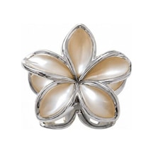 Tr Lotus Saç Tokası Büyük Boy 8 Cm, Tekli Saç Tokası, Lotus Çiçeği Tasarımı Gümüş Kenar Sütlü Kahve Diğer