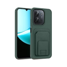 Zore Redmi 15c Kılıf Kartlıklı Tpu Zore Bikart Kapak - Koyu Yeşil