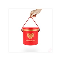 Just For You Silindir Hediye Kutusu 13 Cm Küçük Boy Kırmızı