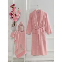 Formeya Havlulu Bornoz Seti 2 Parça Bornoz + Yüz Havlusu Pudra