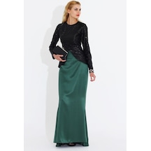 Nidya Moda Büyük Beden Peplum Payet Çeket-5010S Çok Renkli