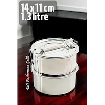 Sefer Tası Yemek Kabı Paslanmaz Çelik 2 Katlı 14 Cm 1.3 Litre 721365