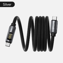 Hagibis Manyetik Usb C Kablo 240w Pd Hızlı Şarj Led Ekranlı iPhone Uyumlu, Uyumlu, 16/15gümüş2m