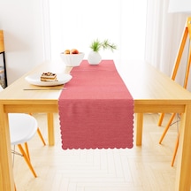 Gül Rengi Kadife Dokulu Runner 40x180