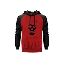 Misfits Skull Kırmızı Renk Reglan Kol Sweatshirt Kırmızı