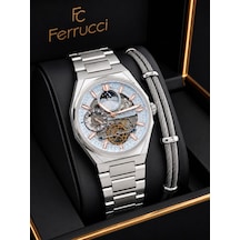 Ferrucci Otomatik Ve Kurmalı Güneş Ve Mehtap Kadranlı 2 Yıl Garantili Erkek Kol Saati Bfc.m3558.s5 Gümüş