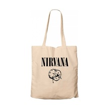 Nirvana Logo Classic Krem Kanvas Bez Çanta Krem