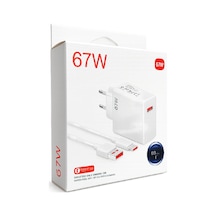 Wi 67w Type-c Kablo Ev Şarj Seti Turbo Beyaz