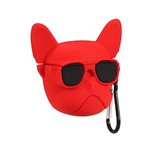 E2M Apple Uyumlu AirPods 3 Kılıf Bulldog Kırmızı