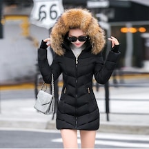 Barbora Kışlık Eldivenli Kapüşonu Kürklü Kadın Şişme Mont V23Bt12