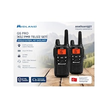 Aselsan Midland G5 Pro Pmr446 Lisanssız Telsiz 2'li Set Kulaklık Hadiyeli