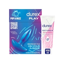 Durex Titreşimli Anal Plug Tıkaç + Durex Naturals Ekstra Hassas Kayganlaştırıcı Jel 100 ML