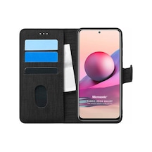 Xiaomi Poco M5s İçin Kılıf Fabric Book Wallet Siyah Poco M5s İle Uyumlu Kılıf - Siyah Çok Renkli
