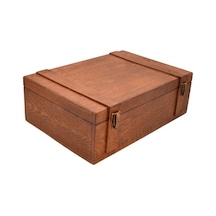 Tun's Woods Ahşap Büyük Bavul Valiz Kutu Kahverengi 43cm X 33cm Geni