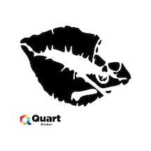 Dudak Kuru Kafa Sticker Quarts Oto Sticker