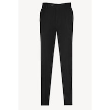 Erkek Siyah Çizgili Flanel Regular Fit Kumaş Pantolon