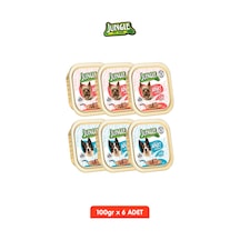 6 Adet Kuzulu & Somonlu Köpek Yaş Maması Tahılsız Pate Alucup - 6 Adetx 100 Gr