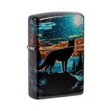 Zippo 49459 Wolf In Moon Design Çakmak Çok Renkli