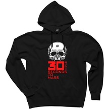 30 Seconds To Mars Skull Siyah Kapşonlu Sweatshirt Hoodie