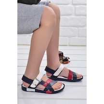 Kiko Kids Kiko Şb 2517-26 Orto pedik Erkek Çocuk Sandalet Terlik Lacivert - Lacivert - Kırmızı