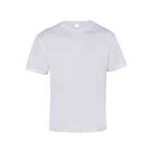 Kant Penye Kumaş Bisiklet Yaka Kısa Kollu Tshirt Beyaz Çok Renkli