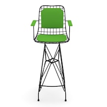 Knsz kafes tel bar sandalyesi 1 li zengin syhyşl kolçaklı sırt minderli 75 cm oturma yüksekliği ofis cafe bahçe mutfak