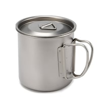 Ankatek Ultralight Titanyum Bardak Açık Taşınabilir Kupa Kamp Piknik Su Bardağı Katlanabilir Saplı 300ml / 400ml / 450ml / 750ml Pn Gümüş Gümüş