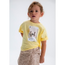 Mayoral Kız Çocuk Oversize Baskılı Tshirt Sarı SARI