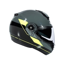 Zeus Zs-3050 Be7 Grey Fluo Yellow Çene Açılır Motosiklet Kaskı