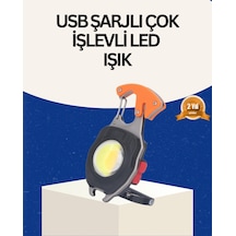 Usb Şarjlı Mini Led Anahtarlık Fener Siyah