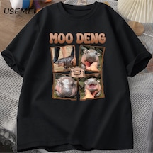 Startmore Moo Deng Rap T Shirt Seviyorum Moo Deng Komik Bebek Hippo Sevgilisi T-shirt Rahat Pamuk Erkek 3035 Siyah
