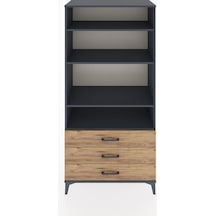 Hyperion Dolap Tek Raflı 7 Çekmeceli 88x44x182 Antrasit-çam Antrasit
